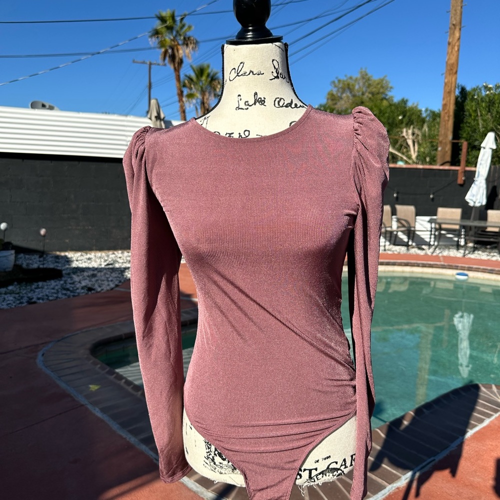 Astr Mauve Long Sleeve Bodysuit